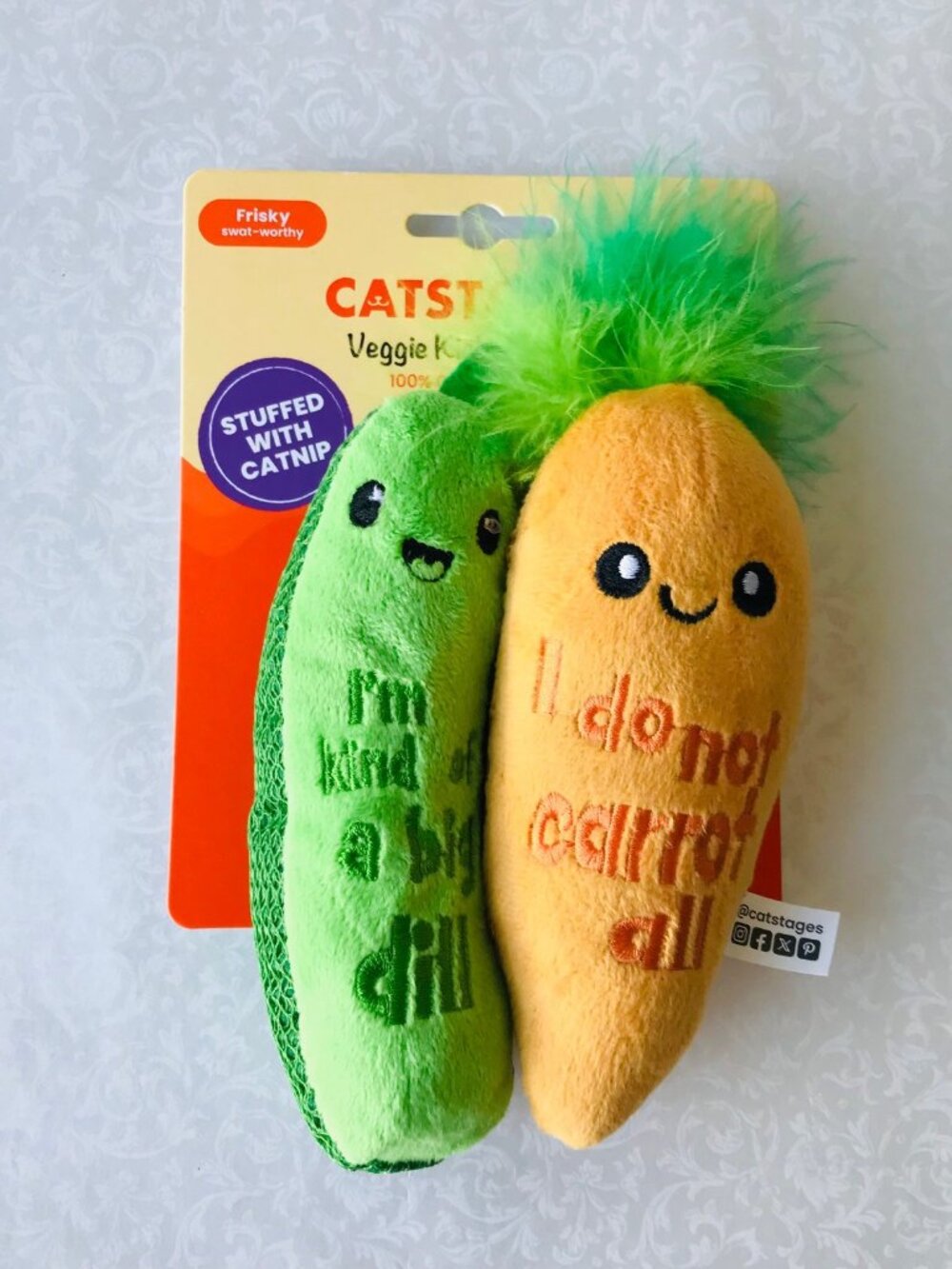Catstages Veggie Kicker Toy Stuffed with Catnip 2 Pack